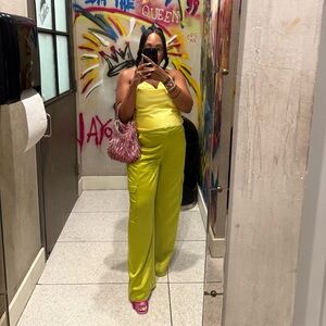 Vibrant Yellow Women's Cargo Pants (Bump Friendly)